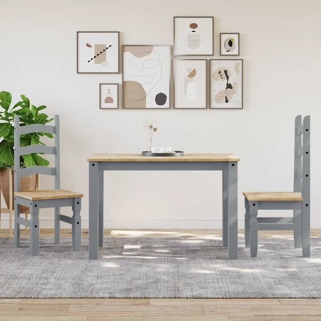 Dining Table PANAMA Grey 112x60x75 cm Solid Wood Pine