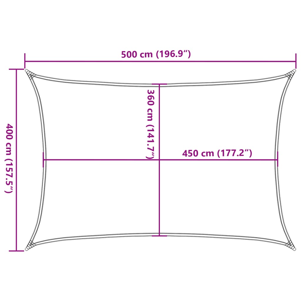 Sunshade Sail 160 g/m² Rectangular Light Grey 4x5 m HDPE