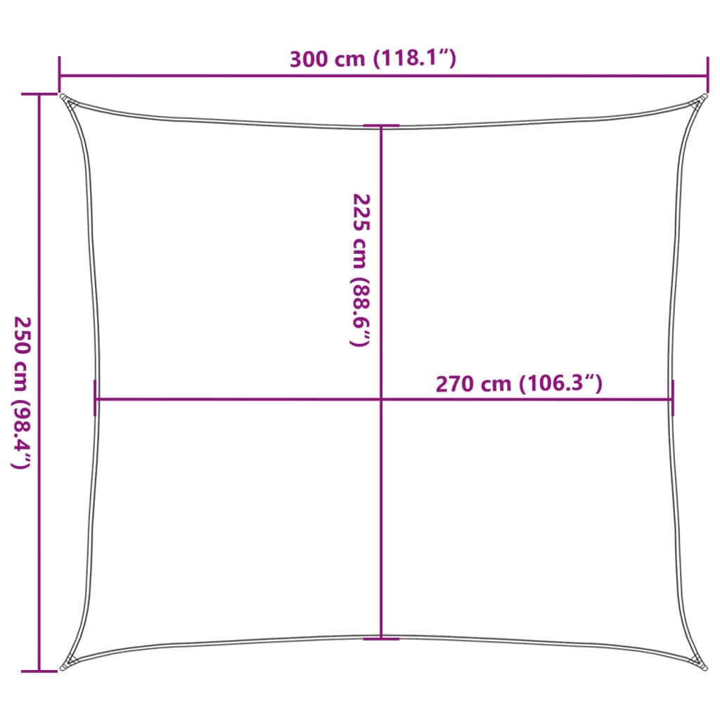 Sunshade Sail 160 g/m² Rectangular Sand 2.5x3 m HDPE