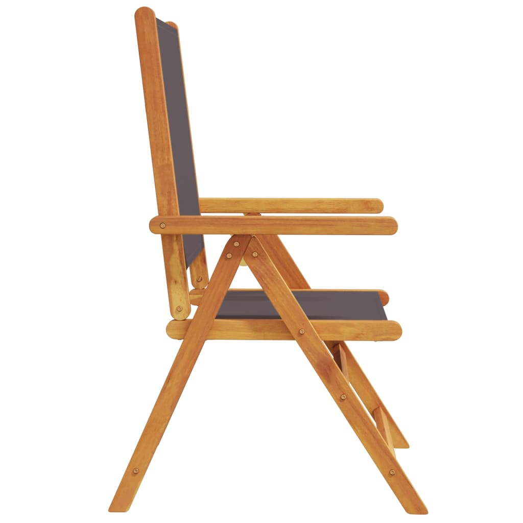 Reclining Folding Chairs 6 pcs Anthracite Fabric and Solid Wood