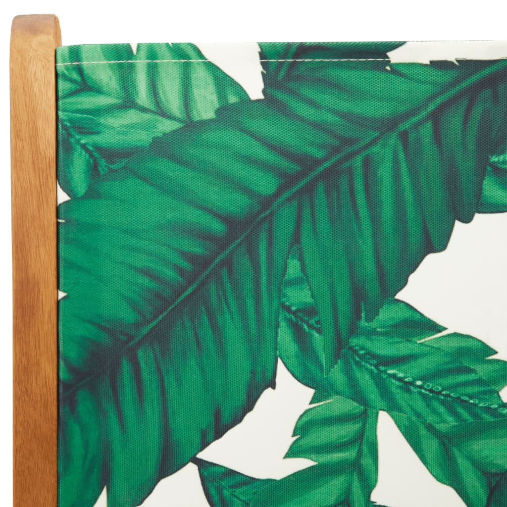 Reclining Folding Chairs 8 pcs Green Fabric and Solid Wood