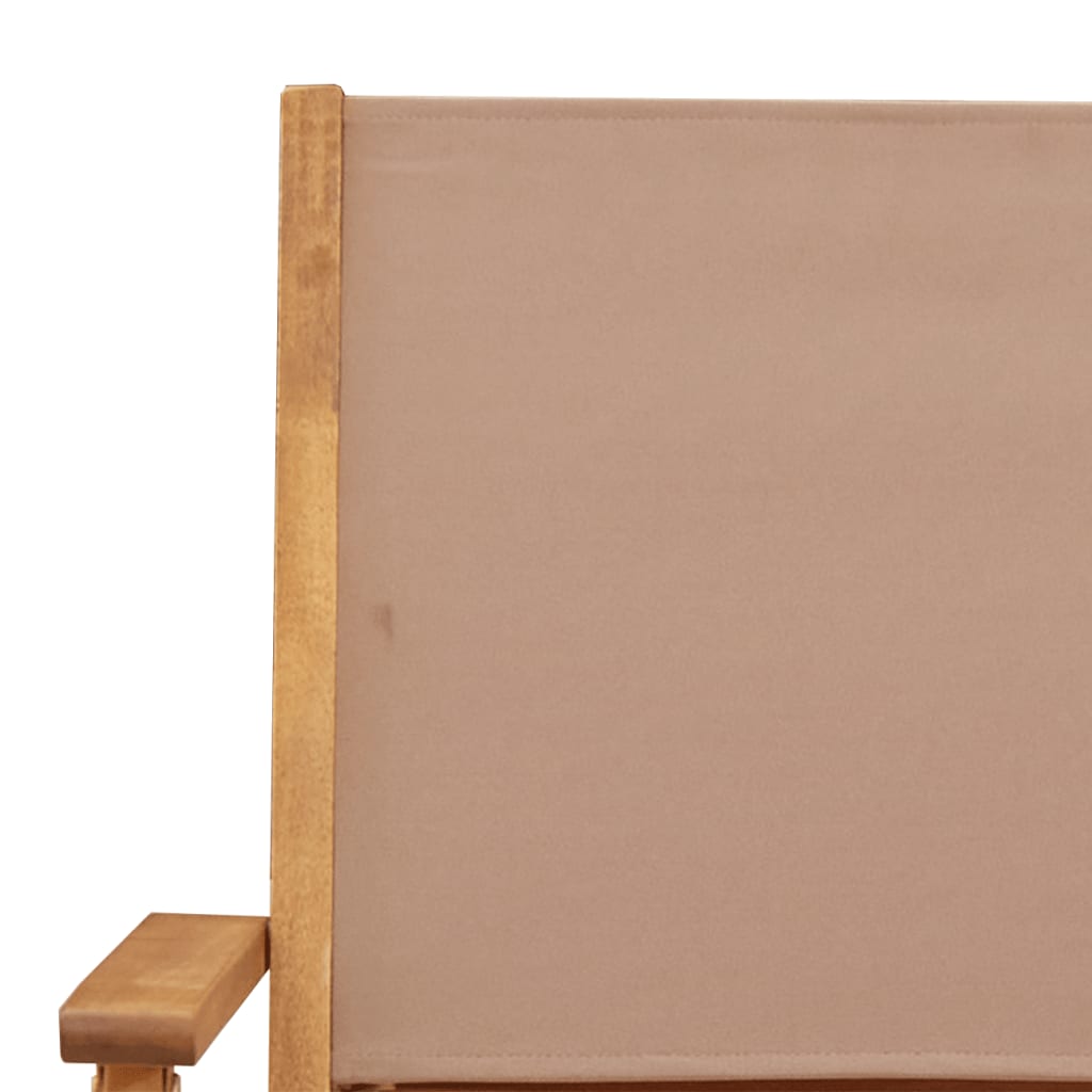 Folding Chairs 6 pcs Taupe Fabric and Solid Wood