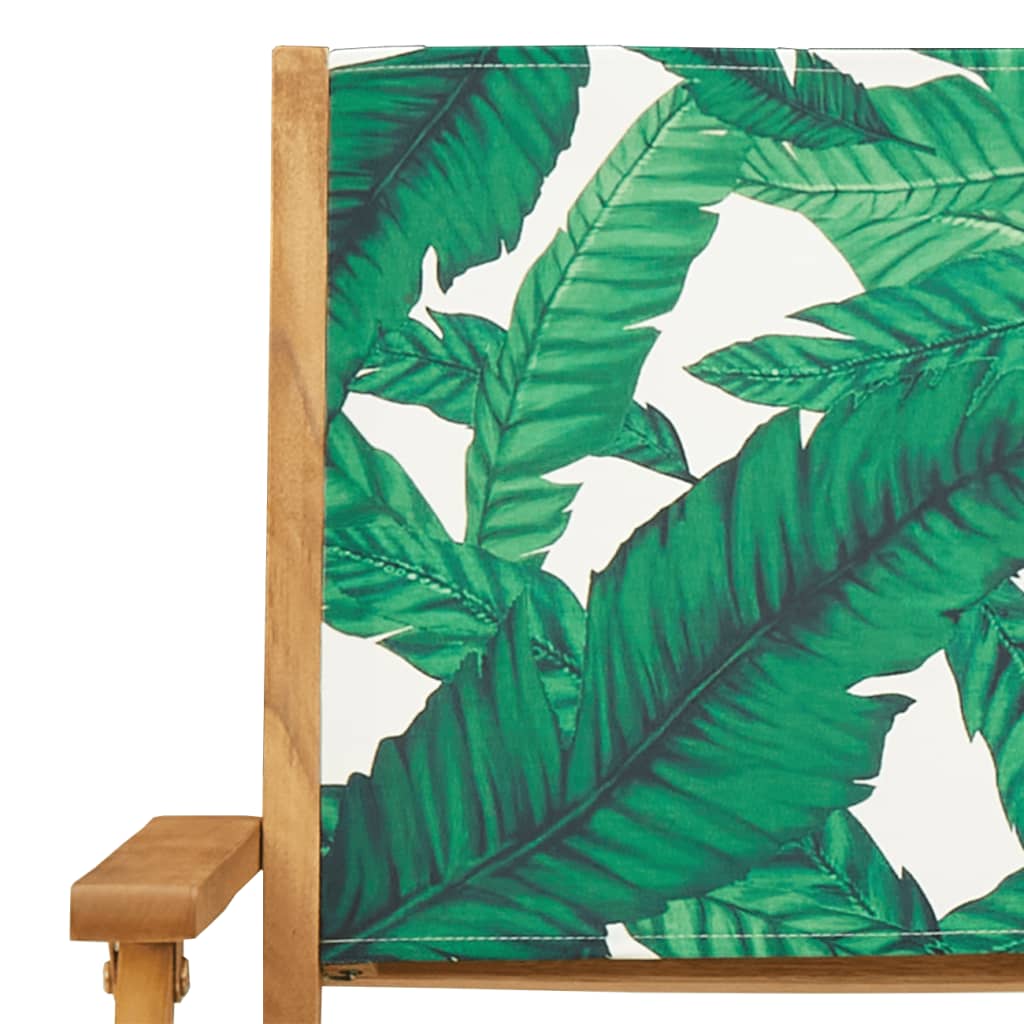 Folding Chairs 8 pcs Green Fabric and Solid Wood