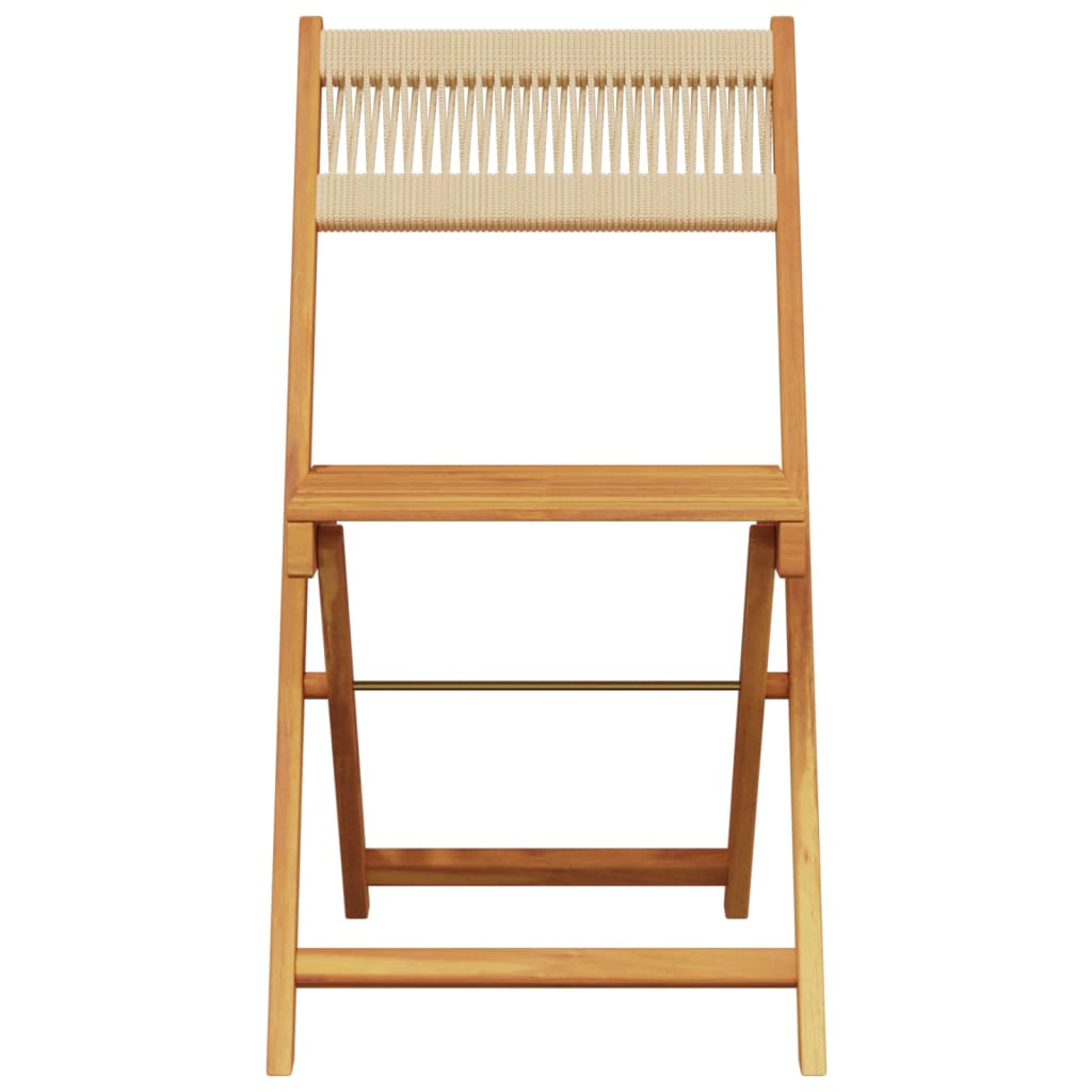 Folding Chairs 4 pcs Beige Solid Wood Acacia