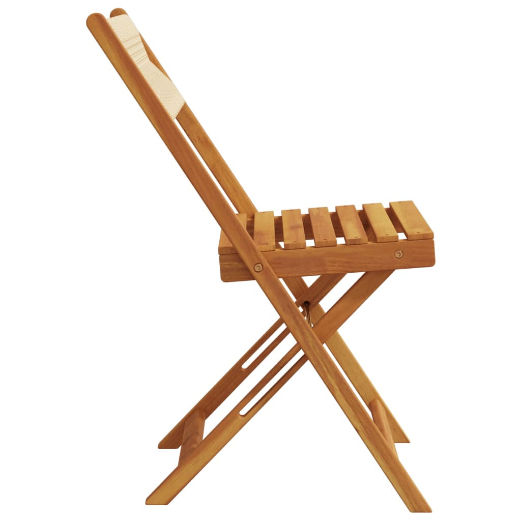Folding Chairs 4 pcs Beige Solid Wood Acacia