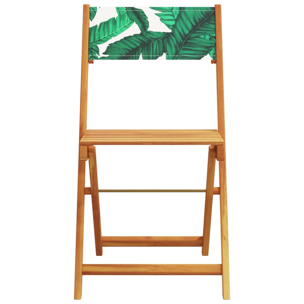 Folding Chairs 6 pcs Green Fabric and Solid Wood
