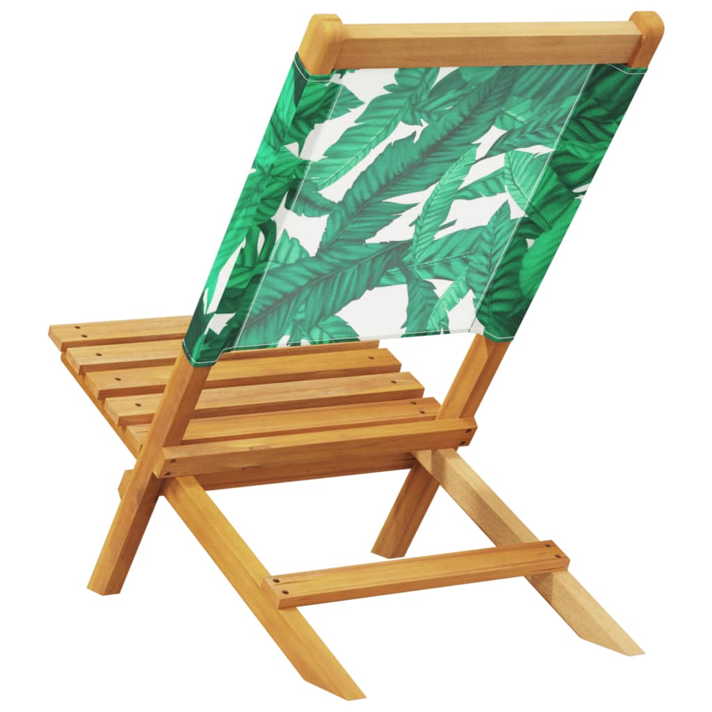 Folding Chairs 6 pcs Green Fabric and Solid Wood