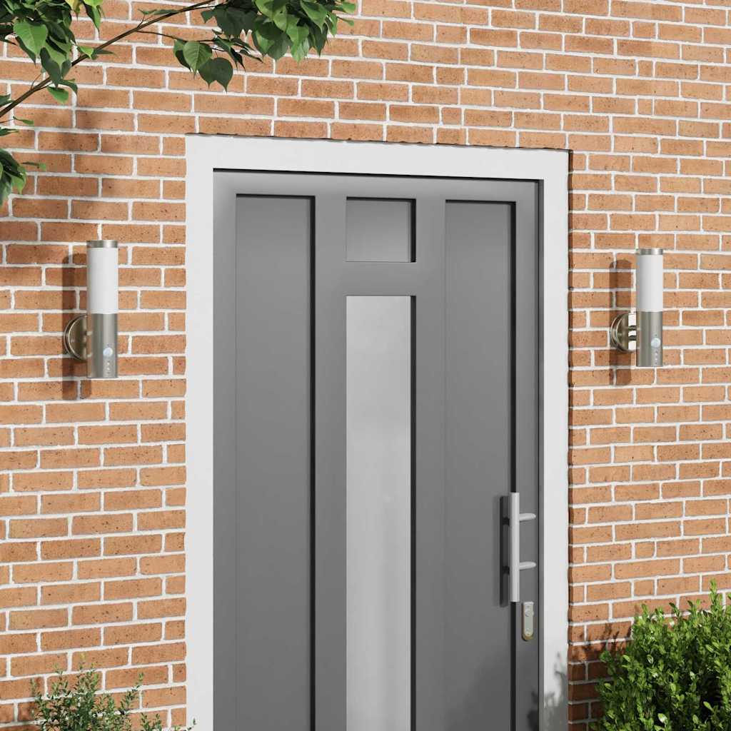 Outdoor Wall Light 2 pcs Silver 15 x 7.5 x 33 cm