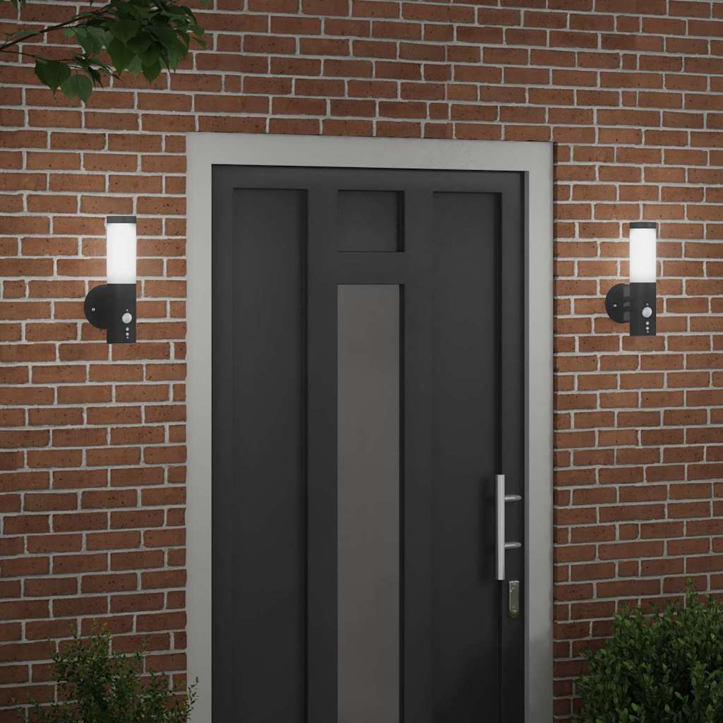 Outdoor Wall Light 2 pcs Black 15 x 7.5 x 33 cm