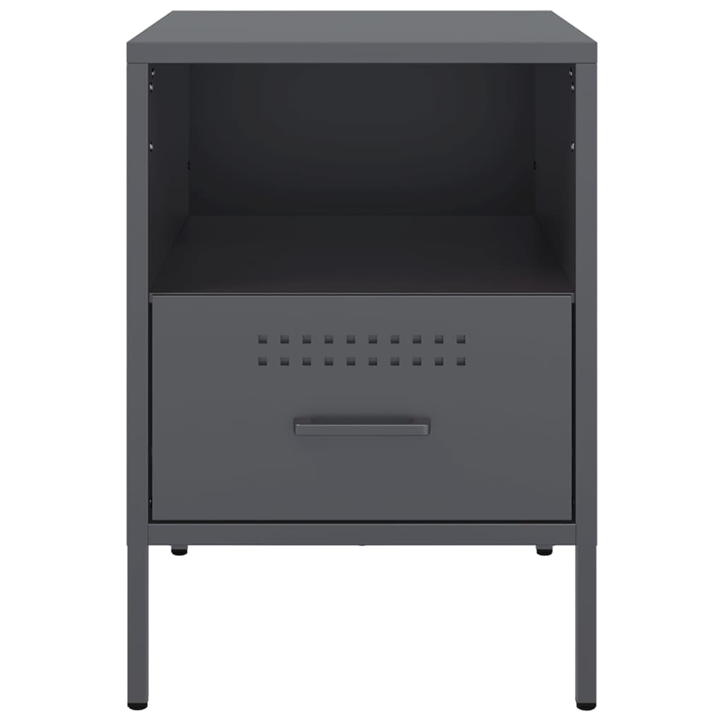 Bedside Cabinet | Set of 2 | Anthracite | Cold-rolled steel