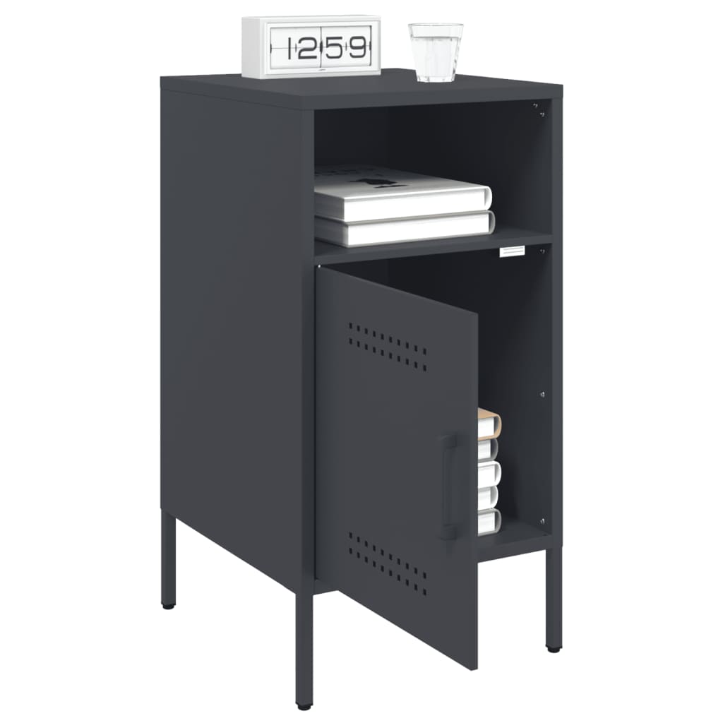 Bedside Cabinet | Set of 2 | Anthracite | Cold-rolled steel | Medium