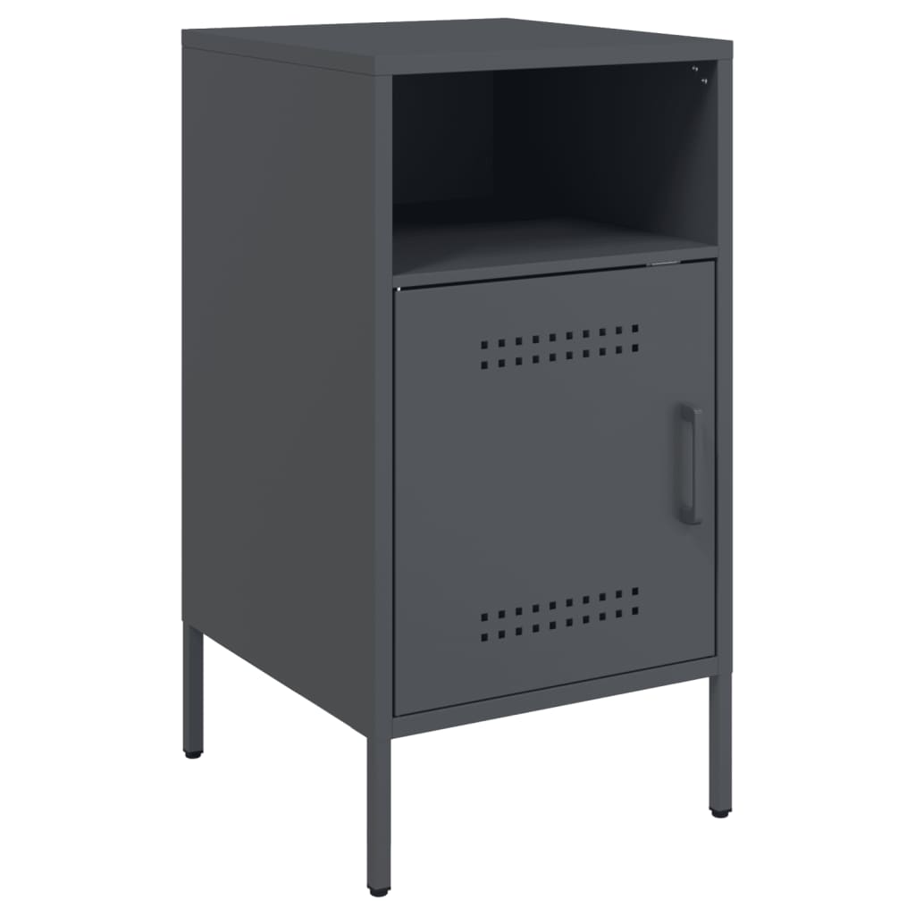 Bedside Cabinet | Set of 2 | Anthracite | Cold-rolled steel | Medium