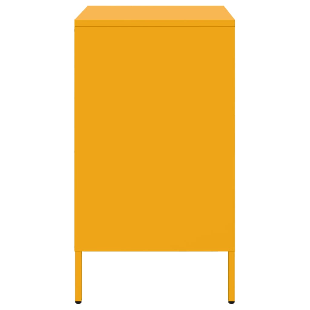Bedside Cabinet | Set of 2 | Mustard Yellow | Cold-Rolled Steel | Medium