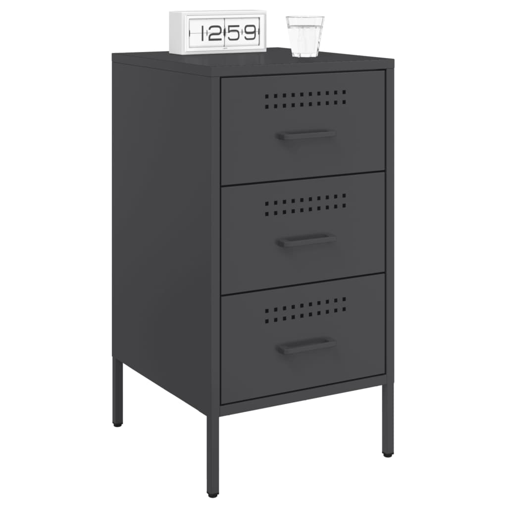 Bedside Cabinet | Set of 2 | Black | Cold-rolled steel | Medium