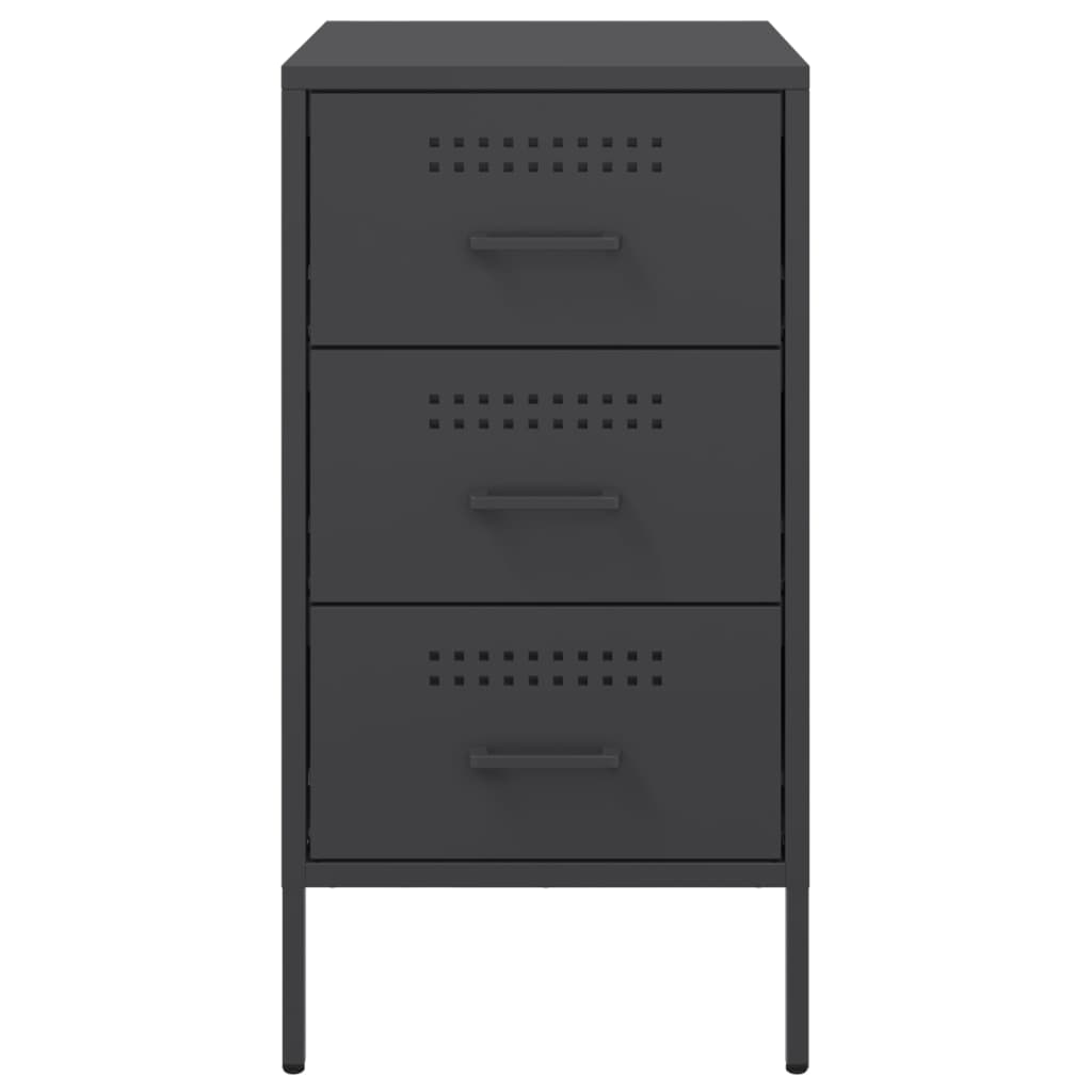 Bedside Cabinet | Set of 2 | Black | Cold-rolled steel | Medium