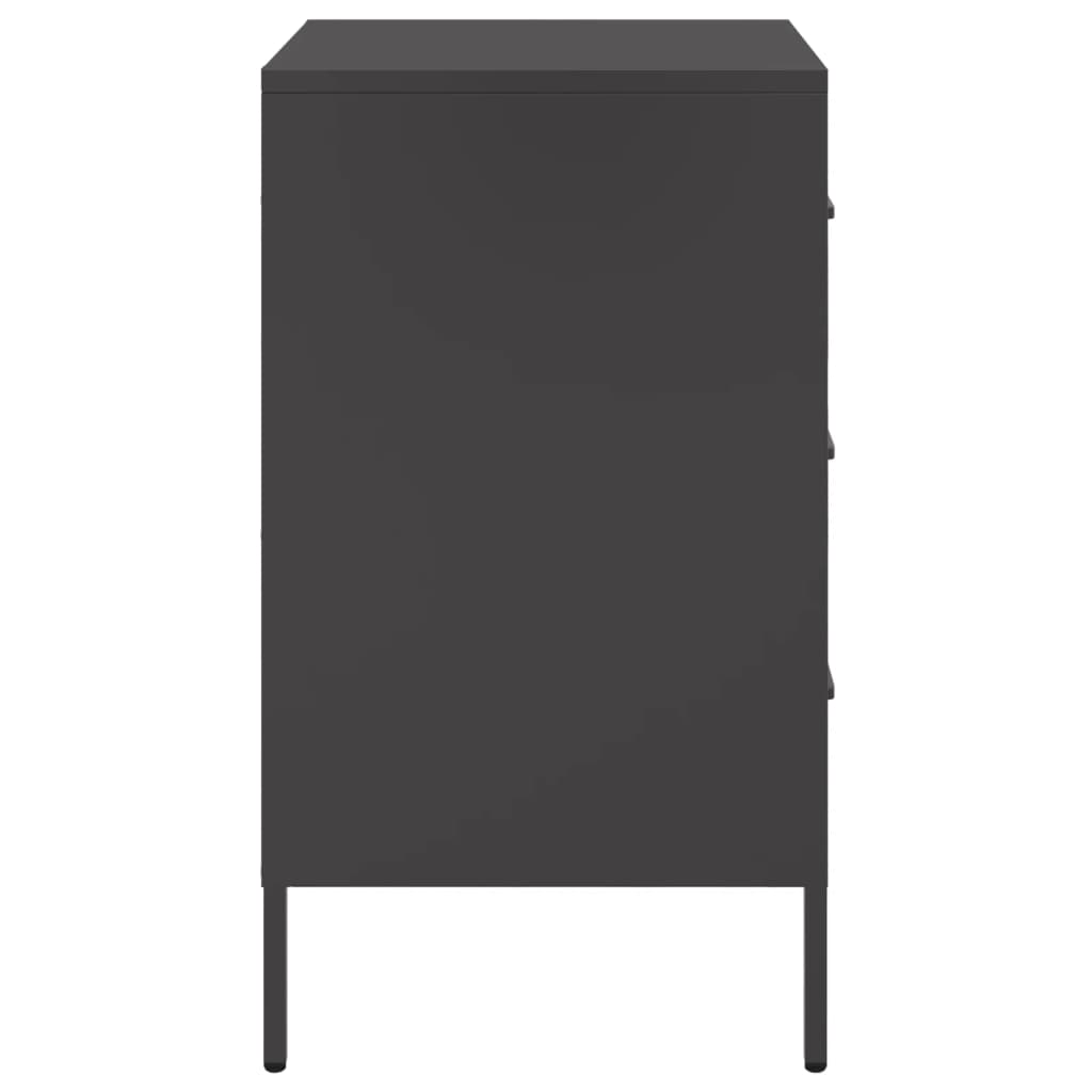 Bedside Cabinet | Set of 2 | Black | Cold-rolled steel | Medium