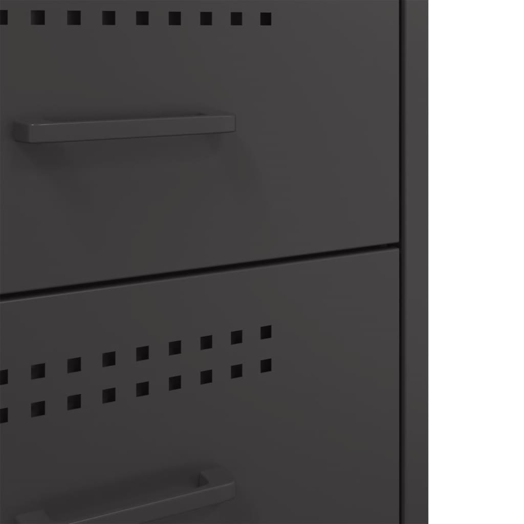 Bedside Cabinet | Set of 2 | Black | Cold-rolled steel | Medium
