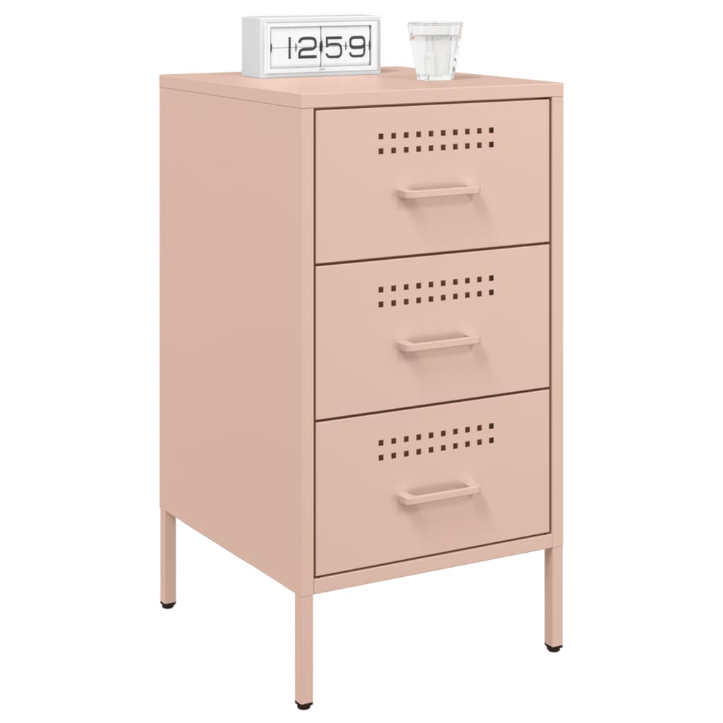 Bedside Cabinet | Set of 2 | Pink | Cold-rolled steel | Medium