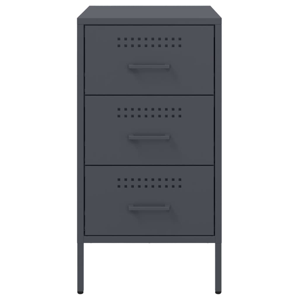Bedside Cabinet | Set of 2 | Anthracite | Cold-rolled steel | Medium