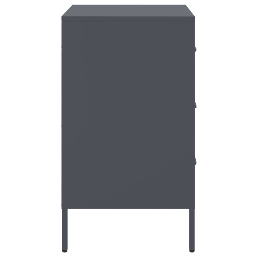 Bedside Cabinet | Set of 2 | Anthracite | Cold-rolled steel | Medium