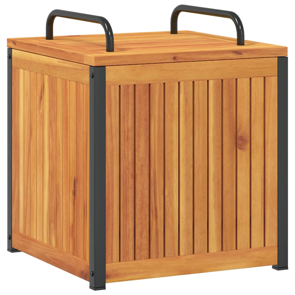 Cushion Box | Brown | Solid Acacia wood, powder-coated steel