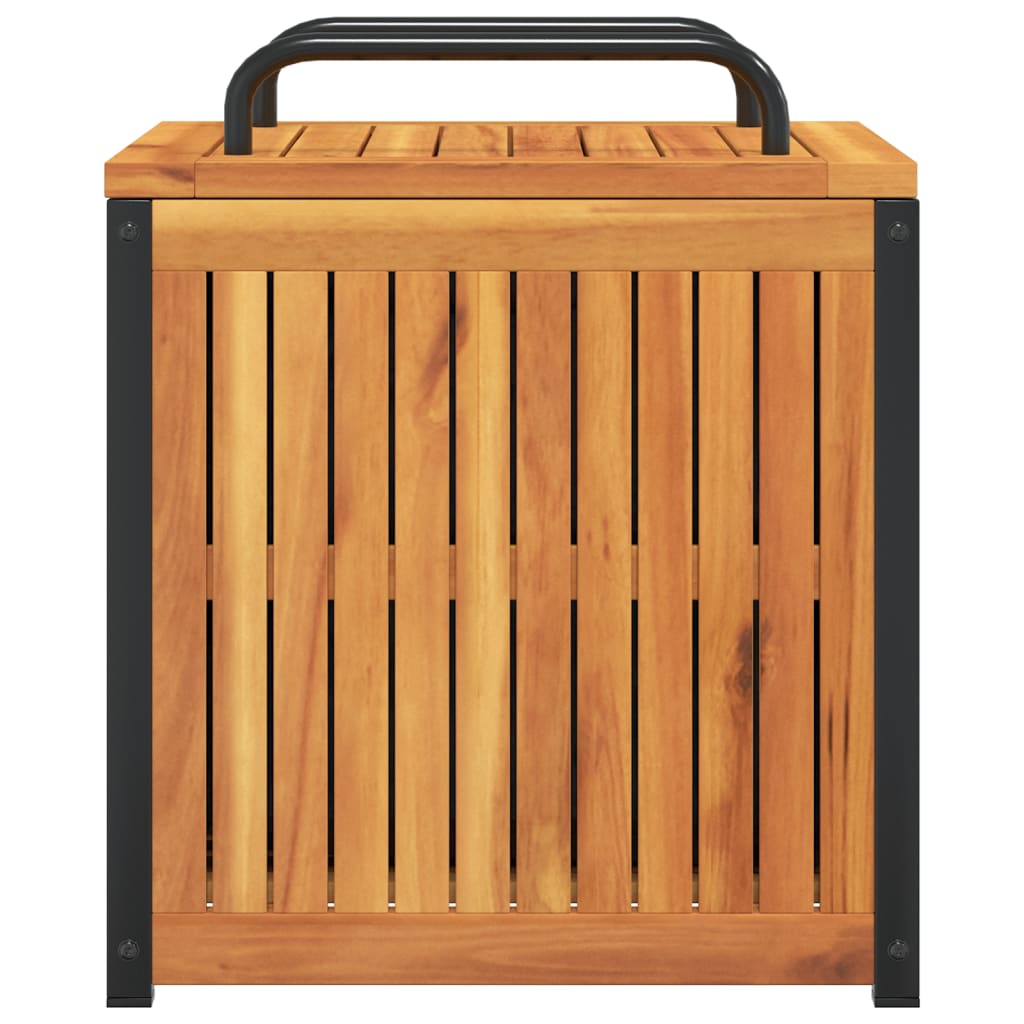 Cushion Box | Brown | Solid Acacia wood, powder-coated steel