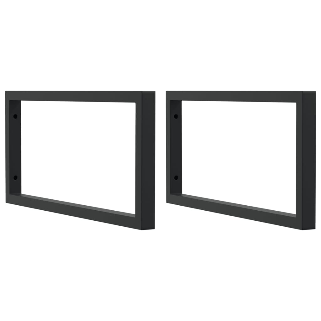 Shelf Brackets for Washbasin 2 pcs Black Rectangular Steel