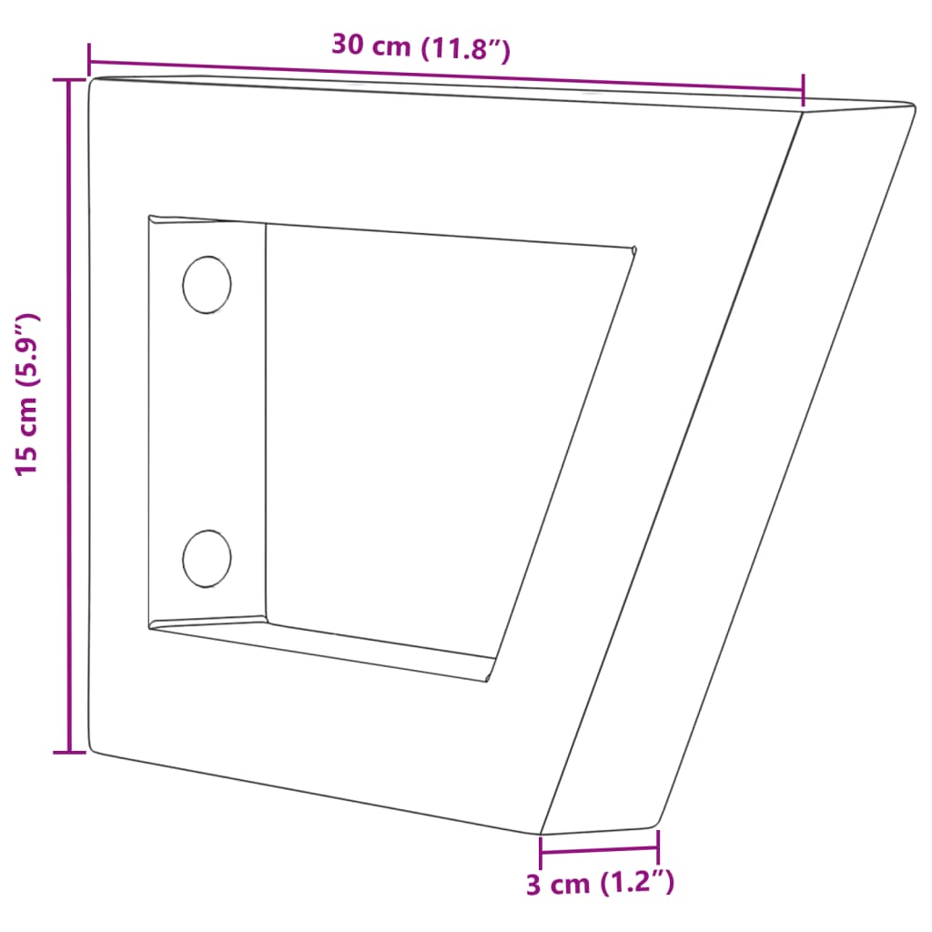 Shelf Brackets for Washbasin 2 pcs White Trapezium Steel