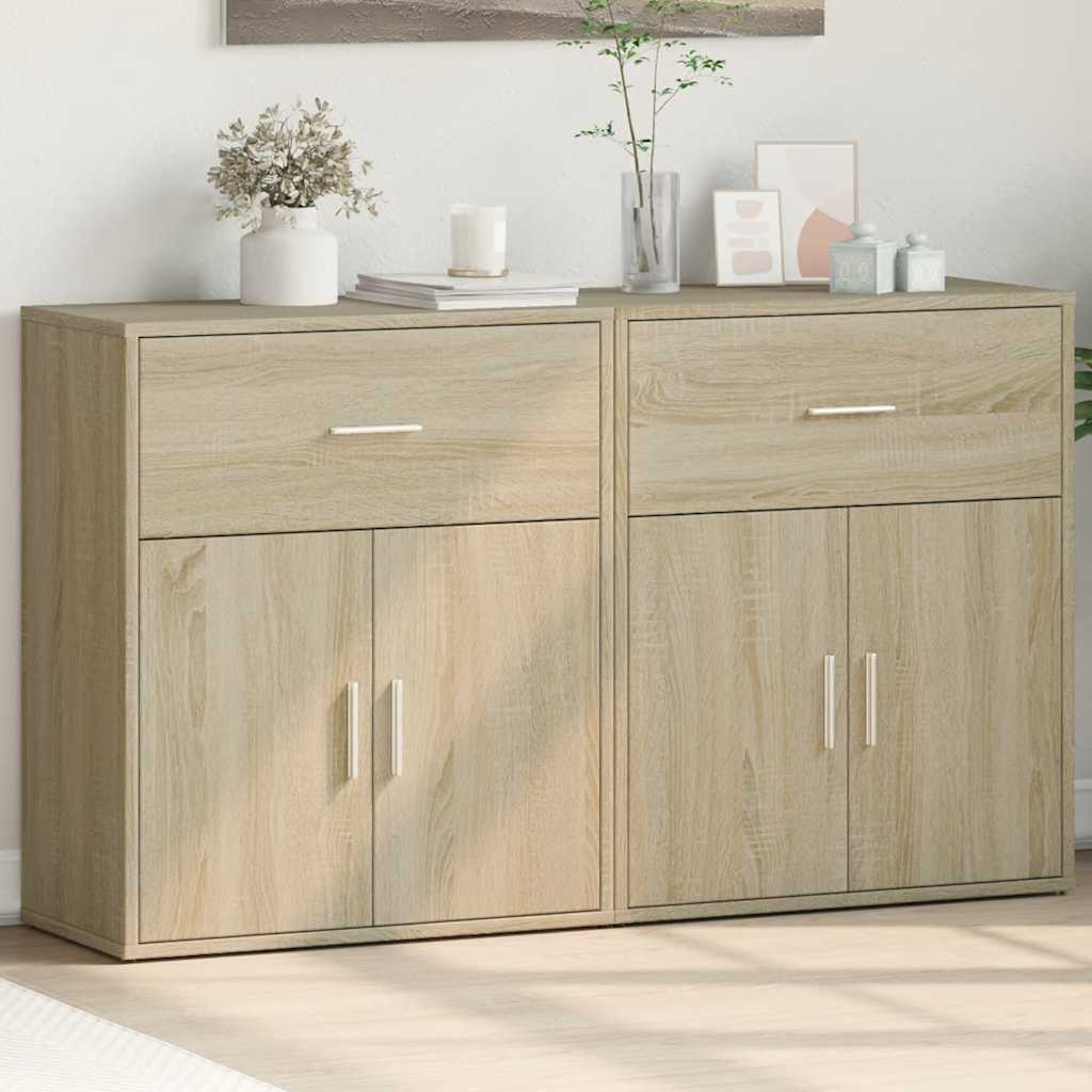 Sideboards 2 pcs Sonoma Oak 60x31x70 cm Engineered Wood
