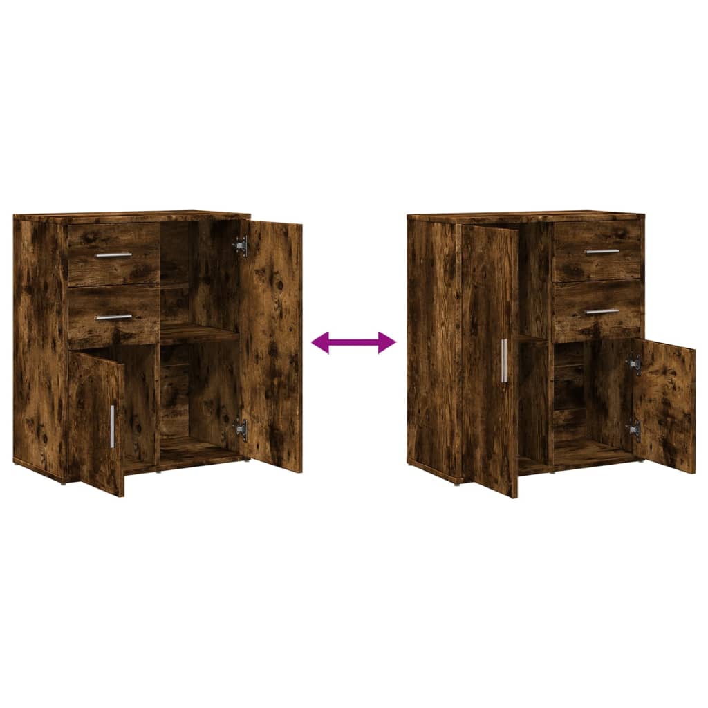 Sideboards 2 pcs Smoked Oak 60x31x70 cm Engineered Wood