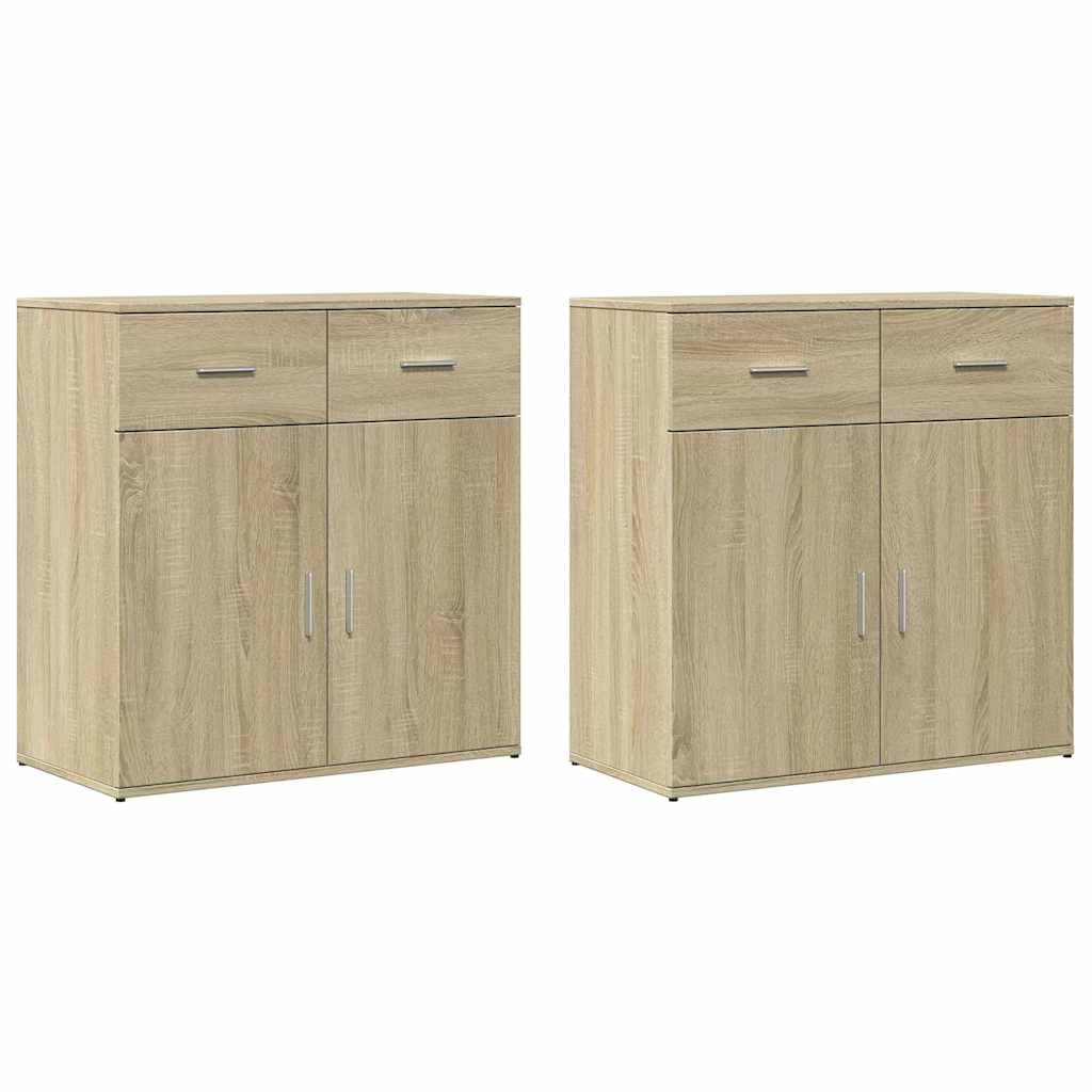Sideboards 2 pcs Sonoma Oak 79x38x80 cm Engineered Wood