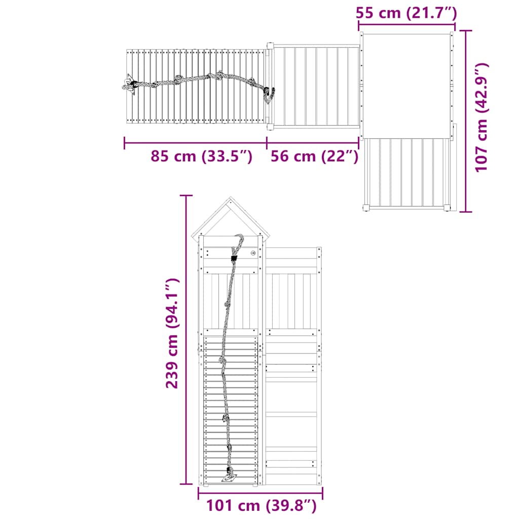 Outdoor Playset Solid Wood Douglas