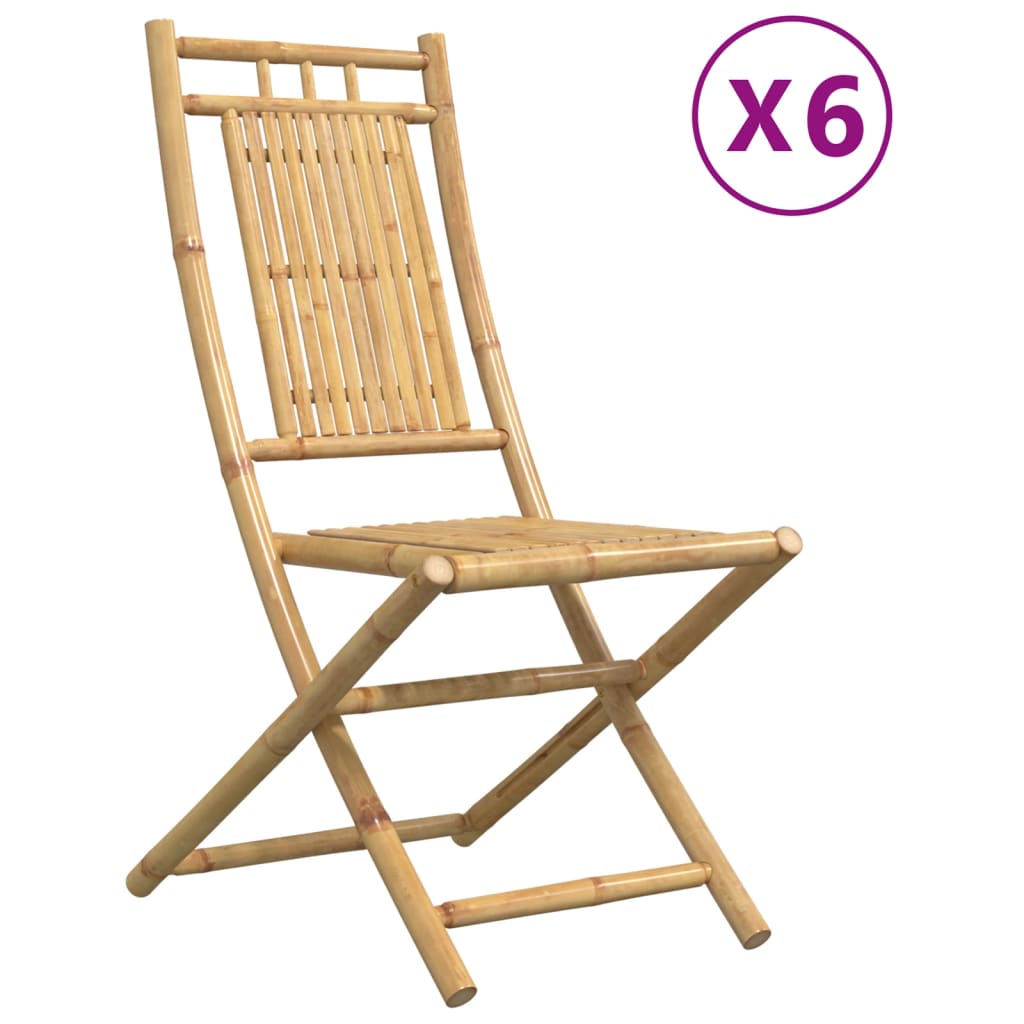 Folding Chairs 6 pcs 46x66x99 cm Bamboo