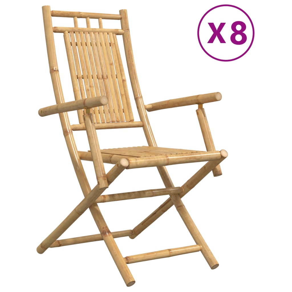 Folding Chairs 8 pcs 53x66x99 cm Bamboo