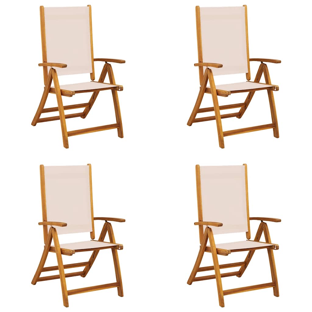 Folding Chairs 4 pcs Solid Wood Acacia and Textilene