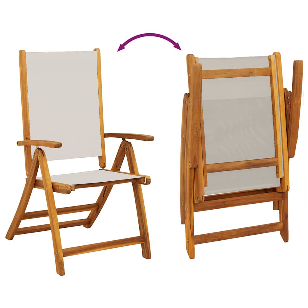 Folding Chairs 4 pcs Solid Wood Acacia and Textilene