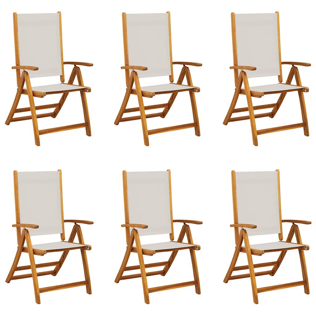 Folding Chairs 6 pcs Solid Wood Acacia and Textilene