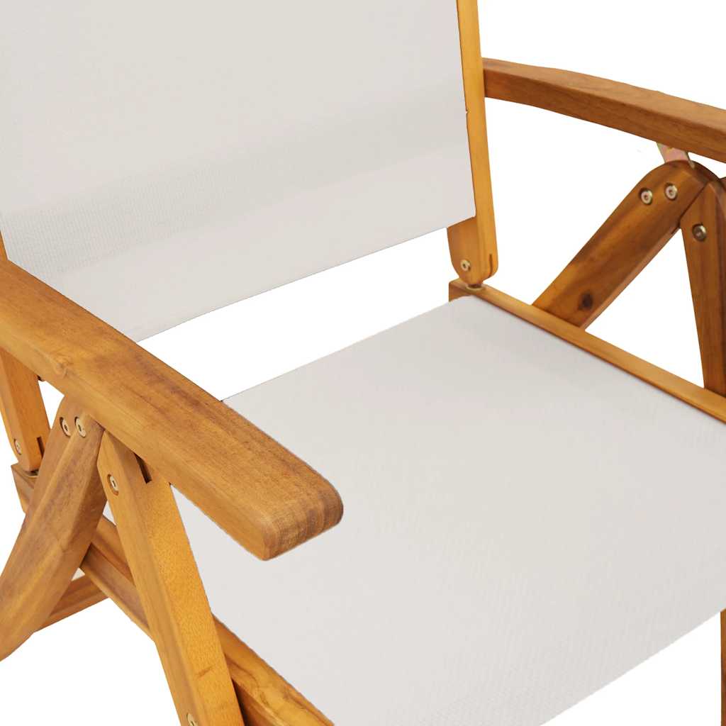 Folding Chairs 6 pcs Solid Wood Acacia and Textilene