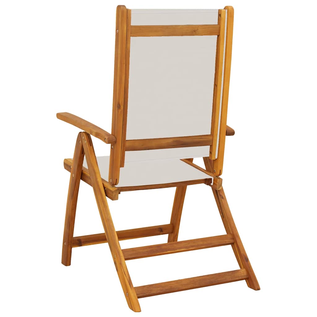 Folding Chairs 8 pcs Solid Wood Acacia and Textilene