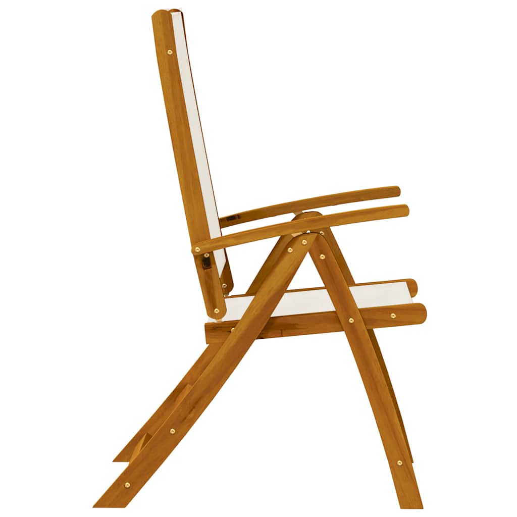 Folding Chairs 8 pcs Solid Wood Acacia and Textilene