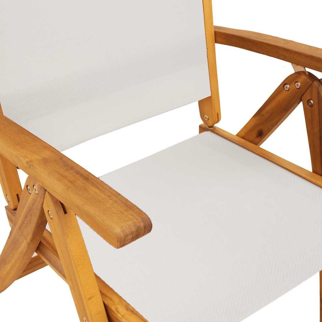 Folding Chairs 8 pcs Solid Wood Acacia and Textilene