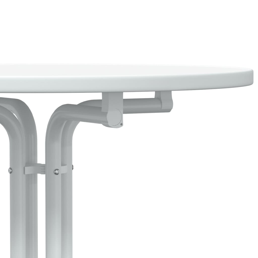 Bar Table White Ø60x110 cm Engineered Wood and Steel