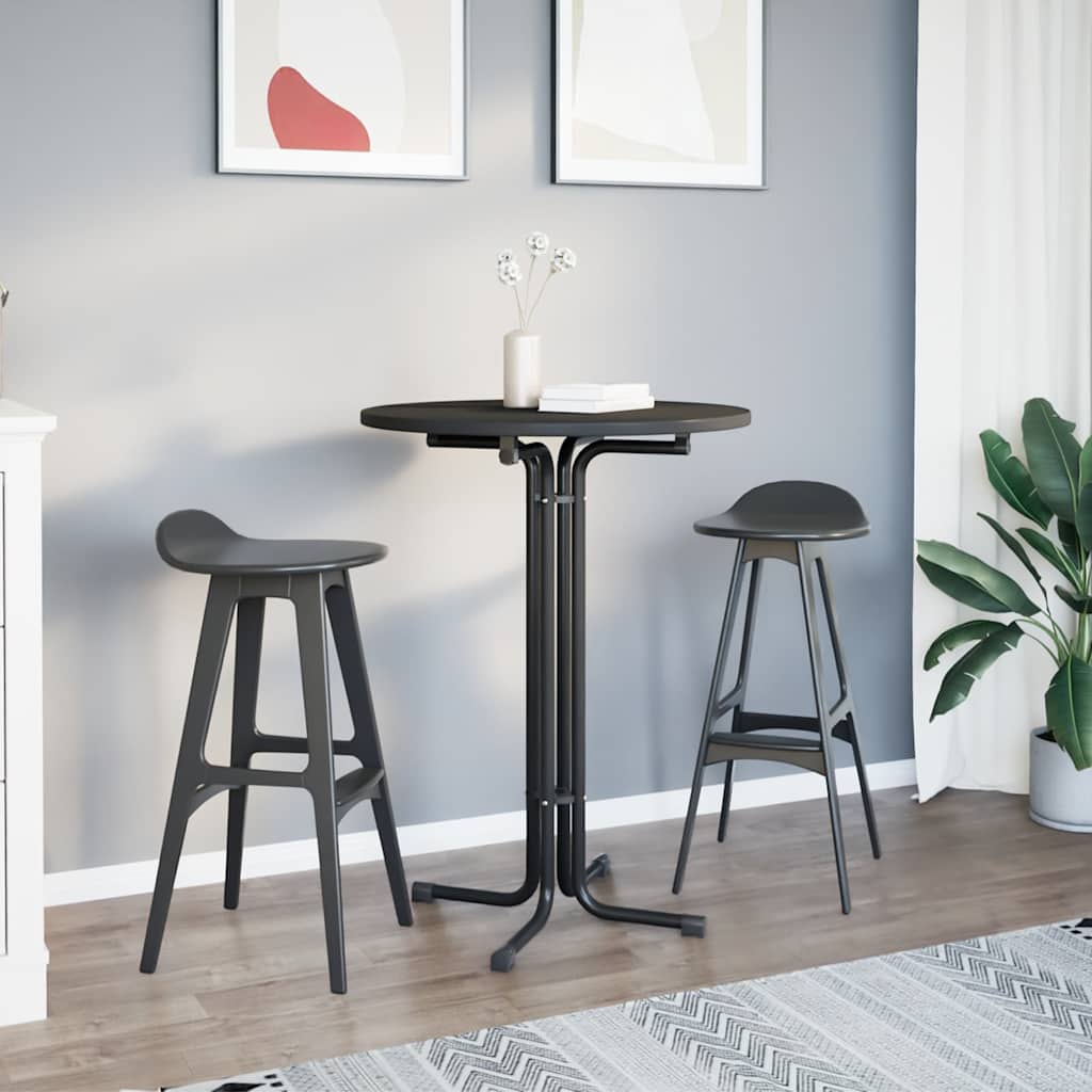 Bar Table Black Ø80x110 cm Engineered Wood and Steel