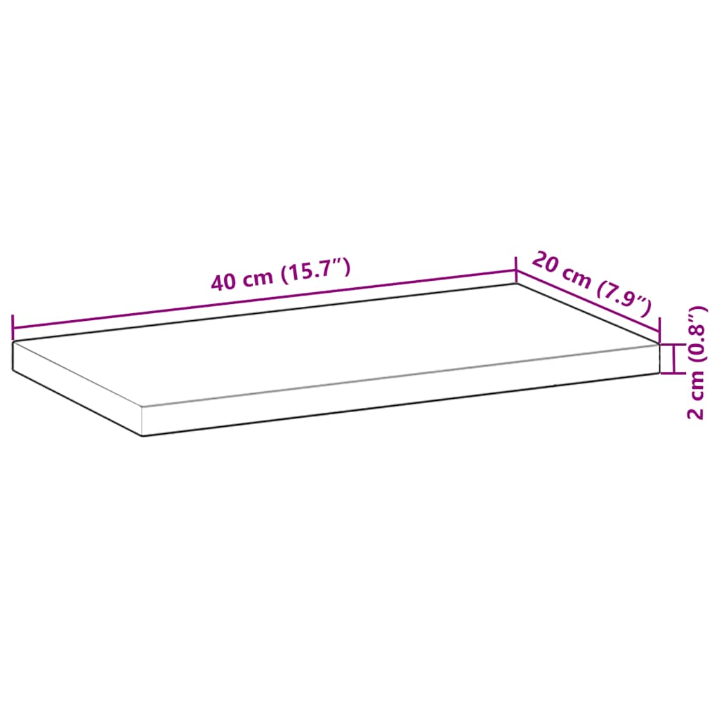 Floating Shelves 3 pcs 40x20x2 cm Untreated Solid Wood Acacia