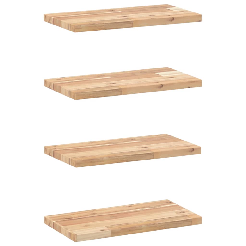 Floating Shelves 4 pcs 60x20x2 cm Untreated Solid Wood Acacia