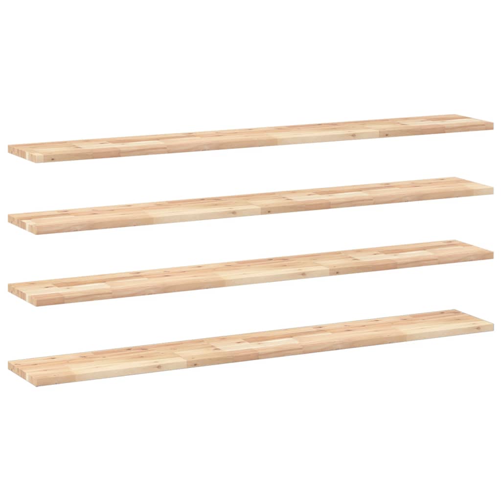 Floating Shelves 4 pcs 160x20x2 cm Untreated Solid Wood Acacia