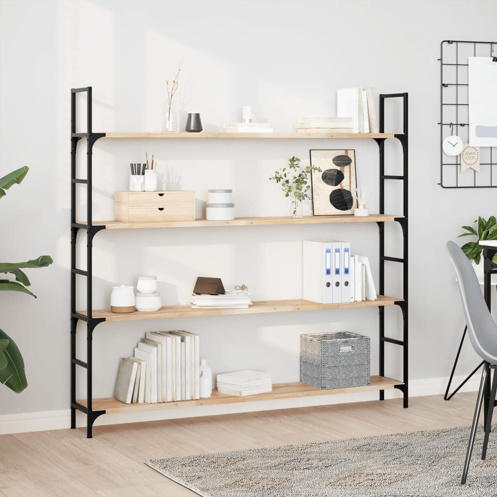 Floating Shelves 4 pcs 160x20x2 cm Untreated Solid Wood Acacia