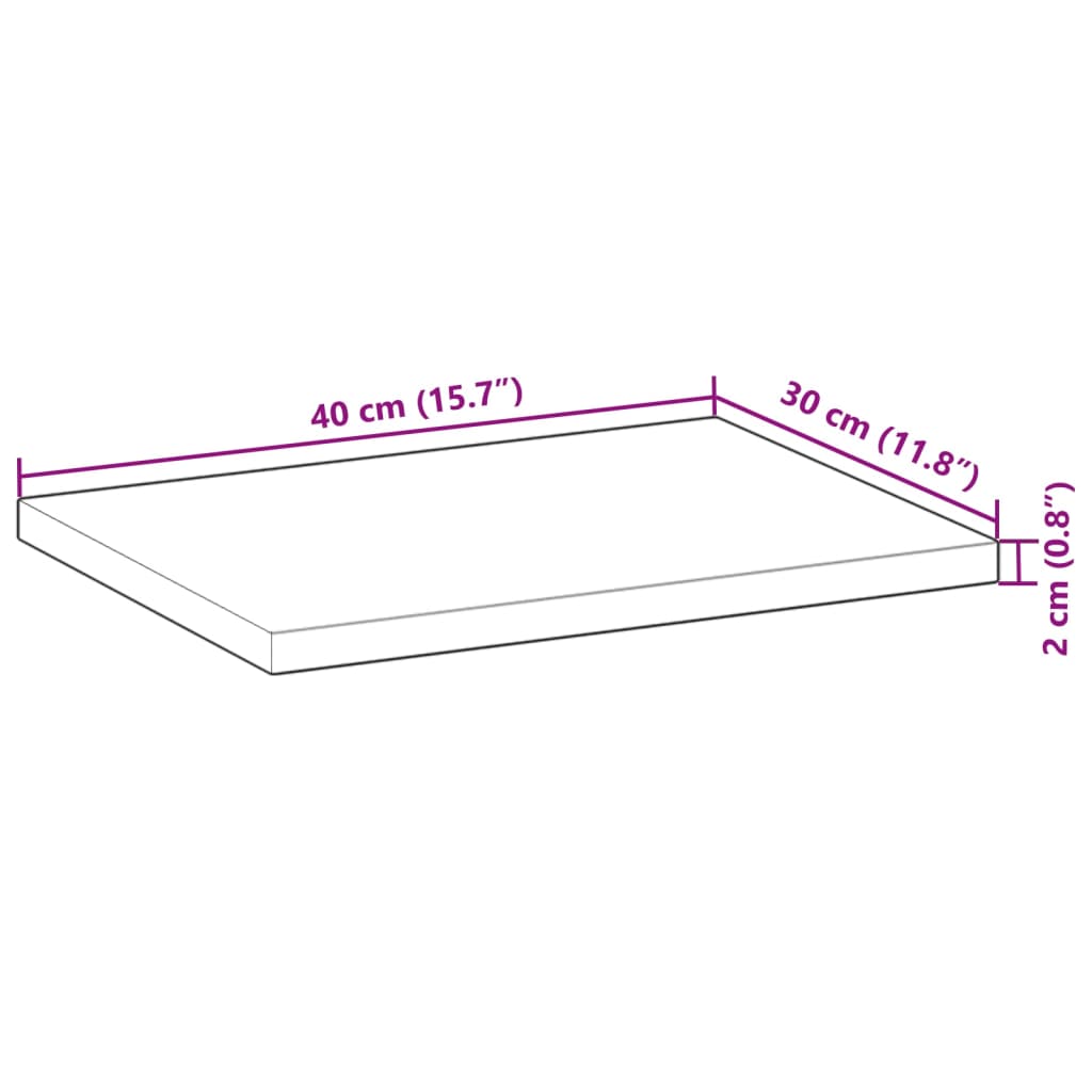 Floating Shelf 40x30x2 cm Untreated Solid Wood Acacia