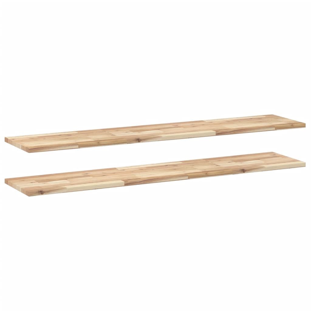 Floating Shelves 2 pcs 120x30x2 cm Untreated Solid Wood Acacia