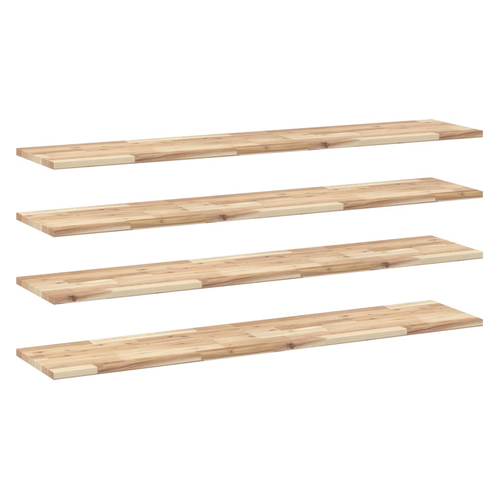 Floating Shelves 4 pcs 140x30x2 cm Untreated Solid Wood Acacia